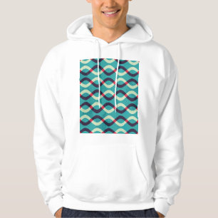 Retro Curves: Grunge Pattern Effect. Hoodie