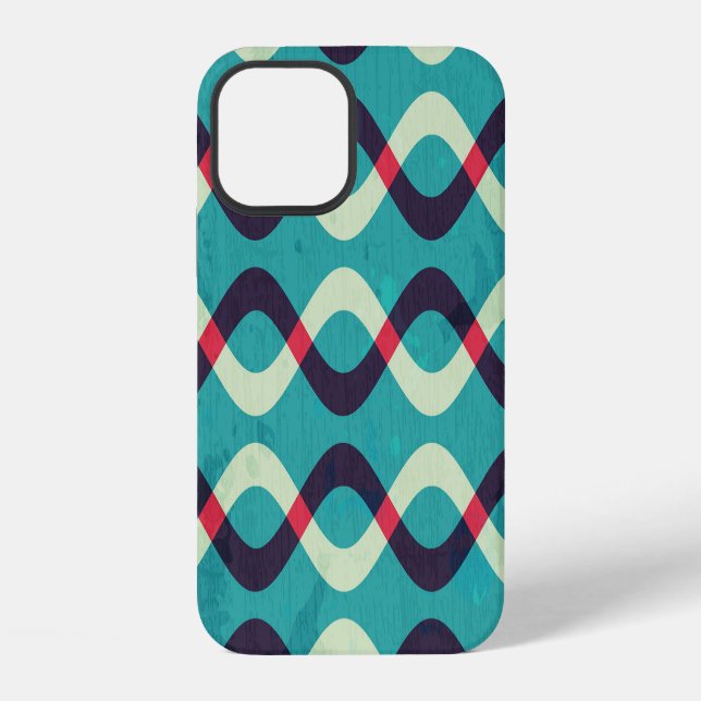 Retro Curves: Grunge Pattern Effect. iPhone Case (Back)