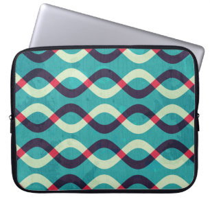 Retro Curves: Grunge Pattern Effect. Laptop Sleeve
