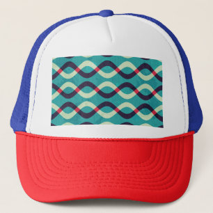 Retro Curves: Grunge Pattern Effect. Trucker Hat