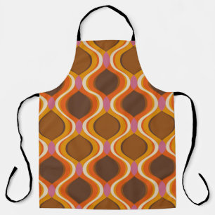 Retro curves seamless pattern. 70s 60s style wallp apron