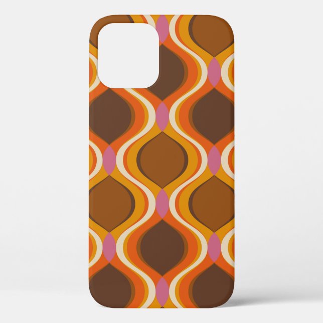 Retro curves seamless pattern. 70s 60s style wallp Case-Mate iPhone case (Back)