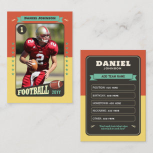 Retro Custom Football Trading Card Player Card