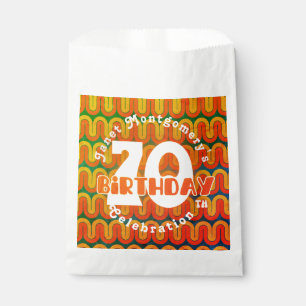Retro Custom Hippie Psychedelic 70th Birthday  Favour Bags