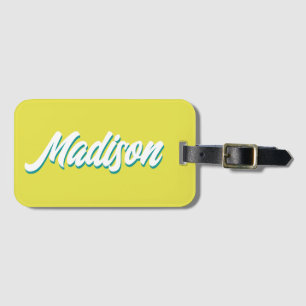 Retro Custom Name Personalised Vintage Groovy Gift Luggage Tag