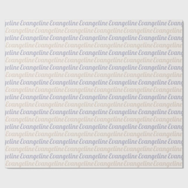 Retro Custom Name Wrapping Paper (Flat)