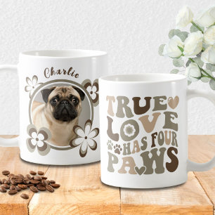Retro Custom Pet Dog Name and Photo Coffee Mug