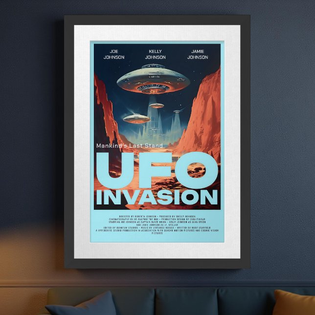 Retro Customised Sci Fi UFO Home Theatre Movie Poster (Creator Uploaded)