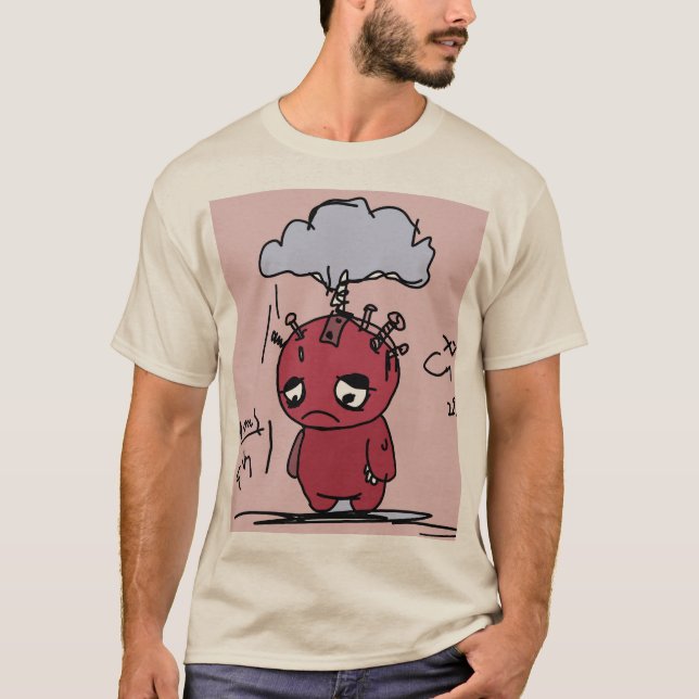 Retro Cute Abstract Expressionist Monster Graphic T-Shirt (Front)