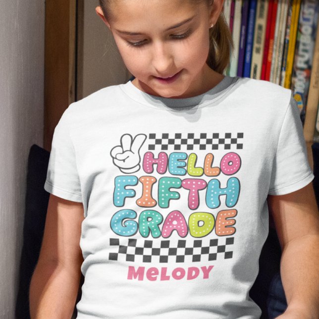 Retro cute back to school fifth grade t-shirt (Creator Uploaded)