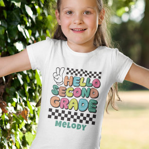 Retro cute back to school second grade t-shirt