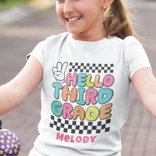 Retro cute back to school third grade t-shirt