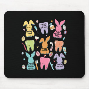 Retro Cute Bunny Teeth Dental Squad Funny Dentist Mouse Pad