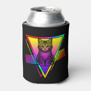Retro Cute Cat Can Cooler