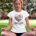 Retro Cute Cat Mum Heart Photo T-Shirt<br><div class="desc">Let your kitten show you love this mothers day with this Cool Retro Cat Mum T-Shirt! Featuring a photo of your fur baby in the shape of a love heart,  60s inspired cute white flowers and vintage text reading "Cat Mum",  this stylish t-shirt is personalised with your pet's name.</div>