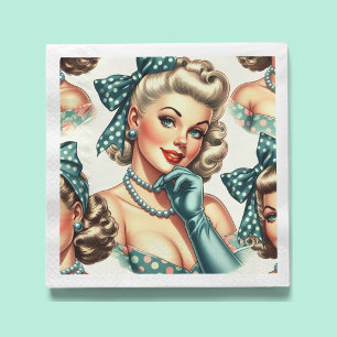 Retro Cute Classic Pinup Napkin