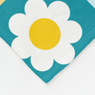 Retro Cute colourful Pastel Flowers Pattern  Fleece Blanket