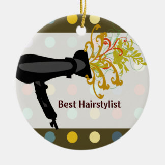 Retro Cute Colourful Salon Hair Stylist Ceramic Tree Decoration