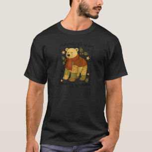 Retro Cute Coquette Polar Bear Patchwork Christmas T-Shirt