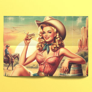 Retro Cute Cowgirl Tissue Paper