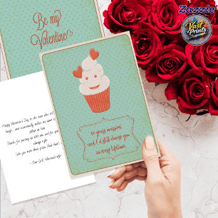 Retro Cute Cupcake Funny Husband Valentine's Day Card