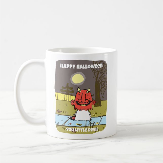 Retro Cute Devil Halloween Mug (Left)