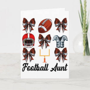 Retro Cute Footll Aunt Bow Footll Mum Mothers Day Card