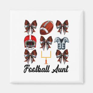 Retro Cute Footll Aunt Bow Footll Mum Mothers Day Magnet