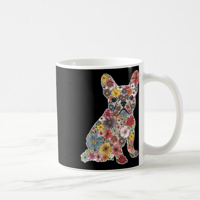 Retro Cute French Bulldog Floral Pet Dog Animal Lo Coffee Mug (Right)