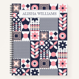 Retro Cute Geometric Shapes Notebook