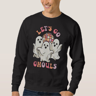 Retro Cute Ghost Halloween Let's Go Ghouls Spooky Sweatshirt