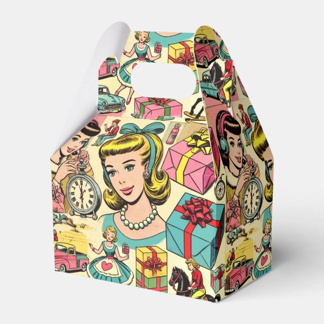 Retro Cute Girly Comics Favour Box (Front Side)