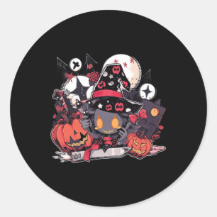 Retro Cute Halloween Horror Costume Party Classic Round Sticker