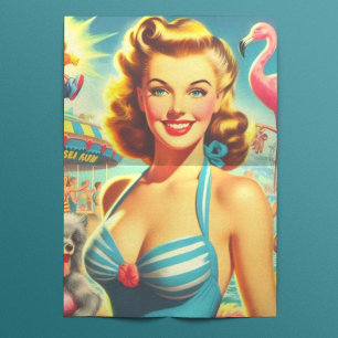 Retro Cute Kitsch Girl Tissue Paper