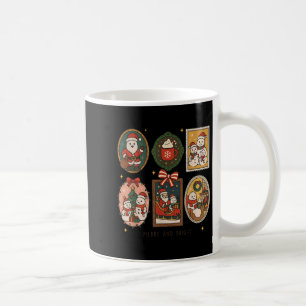 Retro Cute Merry And Bright Christmas Frame Funny  Coffee Mug
