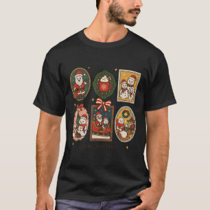 Retro Cute Merry And Bright Christmas Frame Funny  T-Shirt