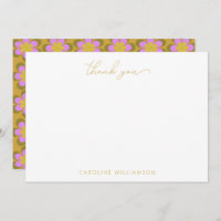 Retro Cute Mod Floral Yellow Custom Name