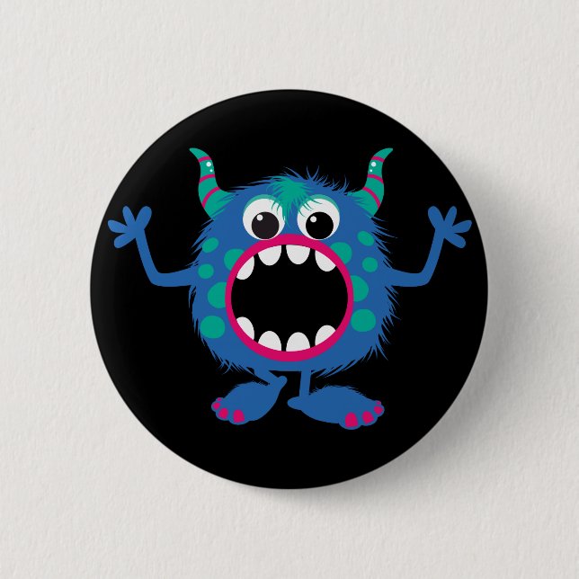 Retro Cute Monster 6 Cm Round Badge (Front)