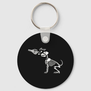 Retro Cute Skeleton Hand Boop Dog Funny Halloween Key Ring