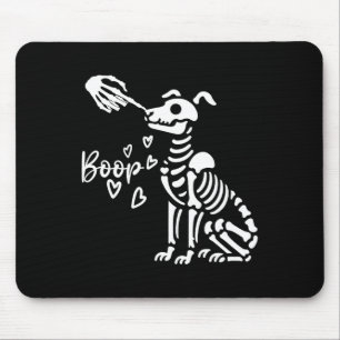 Retro Cute Skeleton Hand Boop Dog Funny Halloween  Mouse Pad