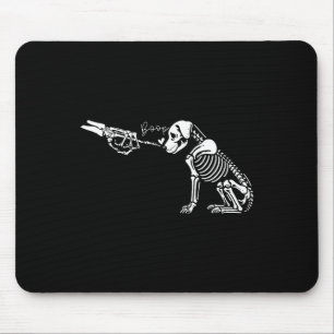 Retro Cute Skeleton Hand Boop Dog Funny Halloween Mouse Pad