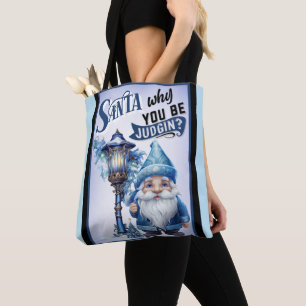 Retro Cutie Blue Christmas Tote Bag