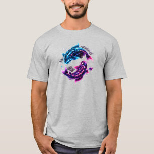 Retro Cyber Koi Fish Neon Japanese Vaporwave T-Shi T-Shirt