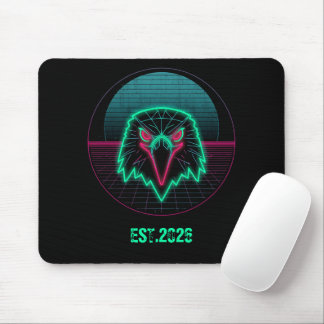 Retro Cyberpunk Geometric Animal Neon Art Graphic Mouse Pad