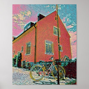 Retro cycling artwork poster