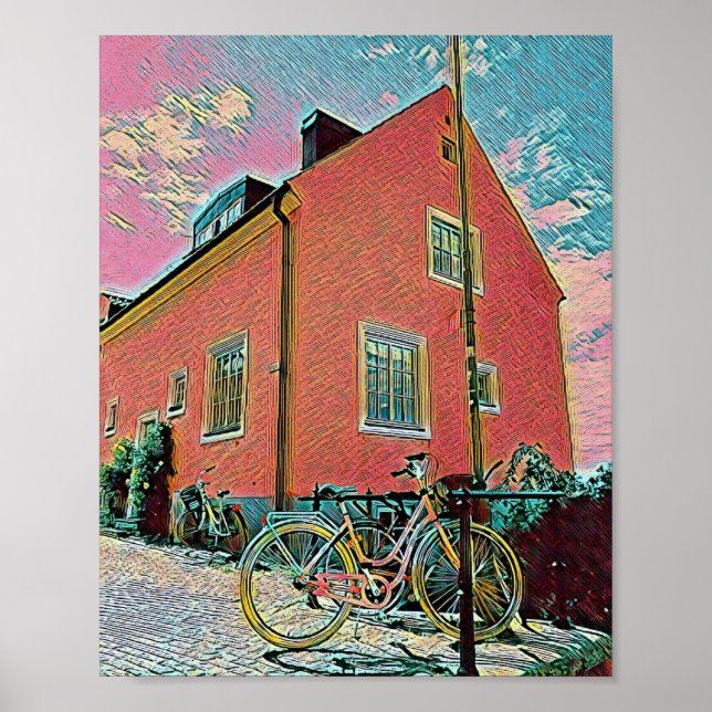 Retro cycling artwork poster (Front)