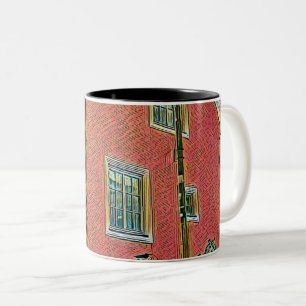 Retro cycling artwork Two-Tone coffee mug