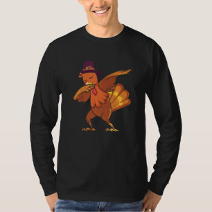 Retro Dabbing Turkey Family Matching Thanksgiving  T-Shirt
