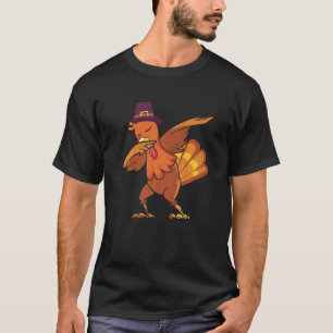 Retro Dabbing Turkey Family Matching Thanksgiving  T-Shirt
