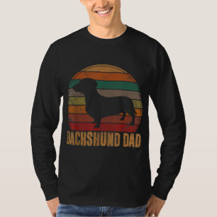 Retro Dachshund Dad Gift Doxie Daddy Dog Owner Pet T-Shirt